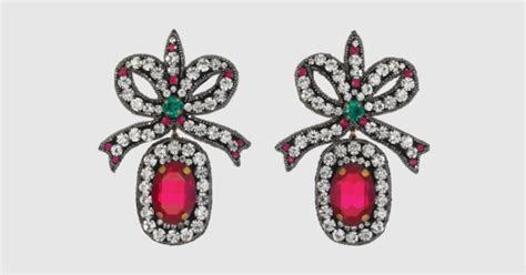 gucci costume earrings|Gucci embroidered earrings.